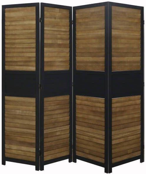 LW collection Kamerscherm Zwart bruin Hout kamerschermen 4 panelen scheidingswand 170x160 kant en klaar - Foto 2