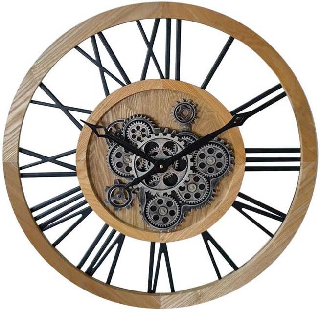 LW Collection Wandklok Ryan Ø65cm bruin