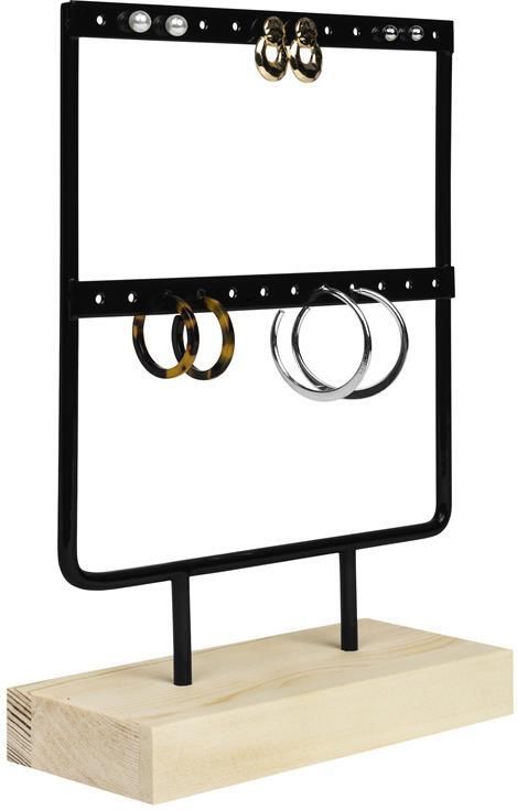 LYVION Oorbellenrekje op hout Zwart en bruin