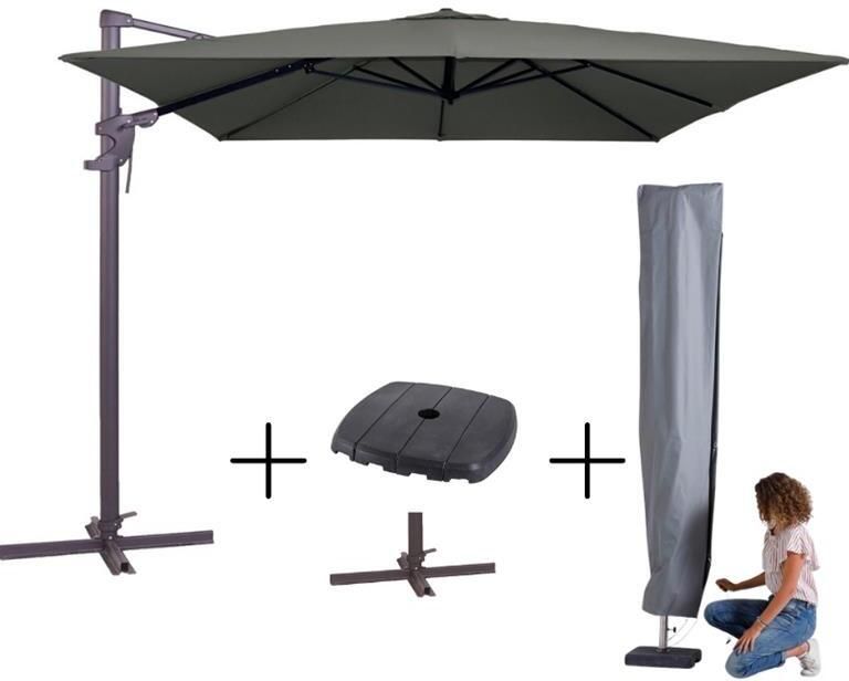 Madison Parasol monaco flex III grey + voet + hoes