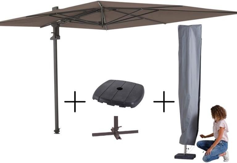 Madison Parasol Saint-Tropez taupe + voet + hoes
