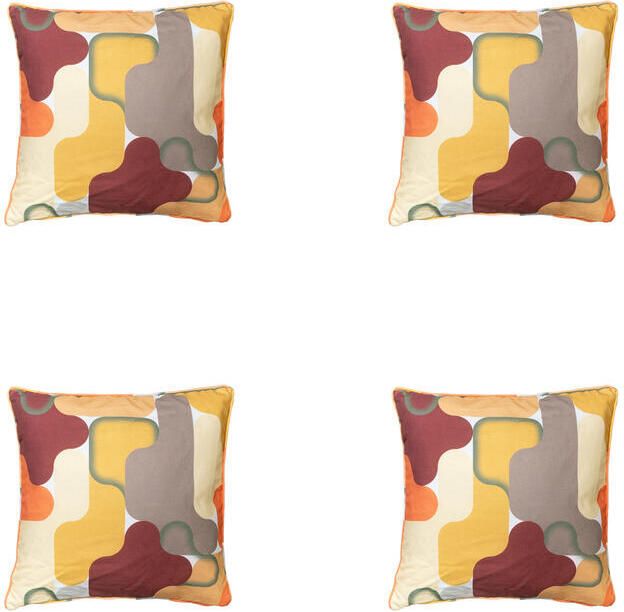 Madison Sierkussen Grafi bordo Ca. 50x50 cm Set van 4
