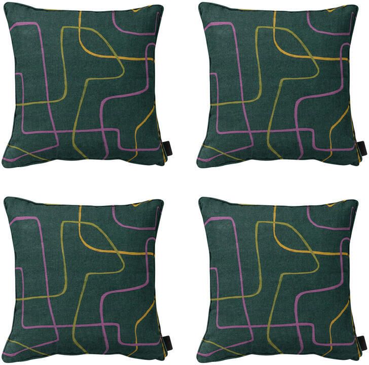 Madison Sierkussen Joah green Ca. 50x50 cm Set van 4