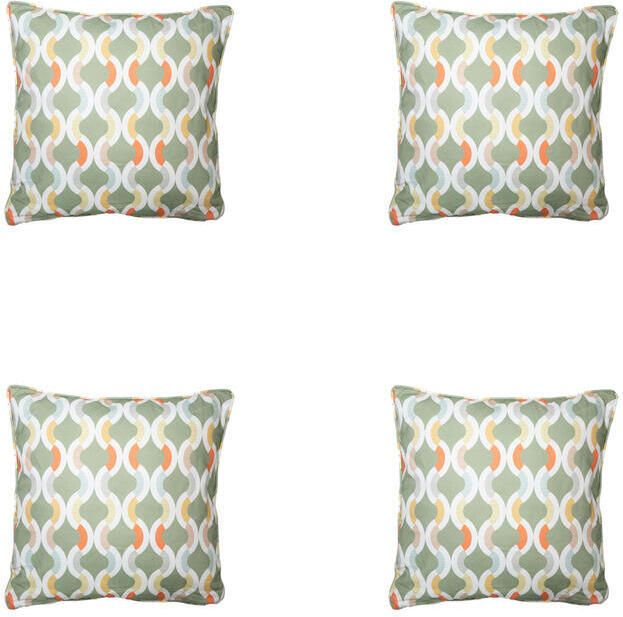 Madison Sierkussen Trivia green Ca. 50x50 cm Set van 4