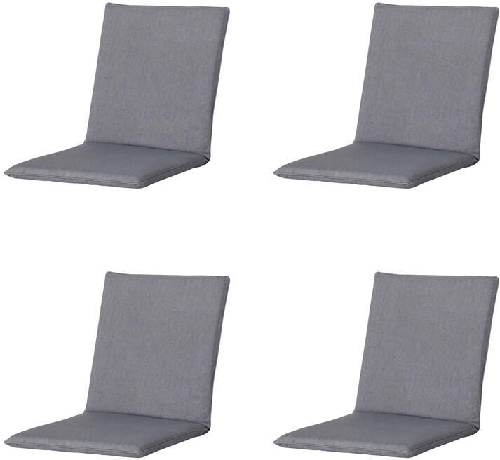 Madison Stapelstoelkussen Oxford grey Ca. 97x49 cm Set van 4