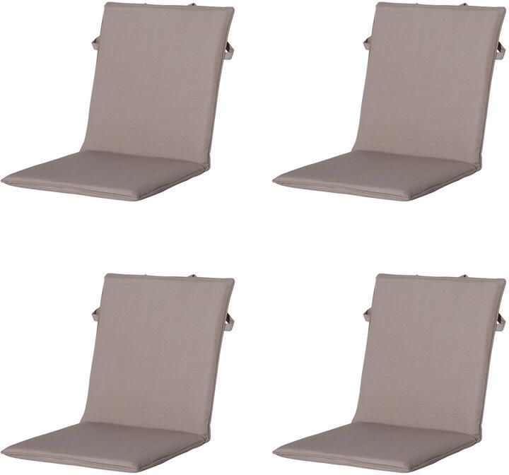 Madison Stapelstoelkussen Panama taupe Ca. 97x49 cm Set van 4