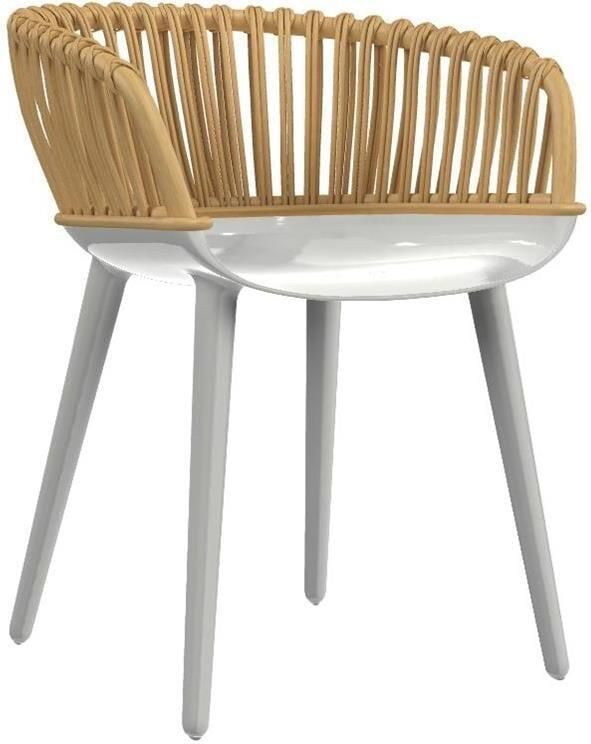 Magis Cyborg Club stoel naturel wicker glossy white