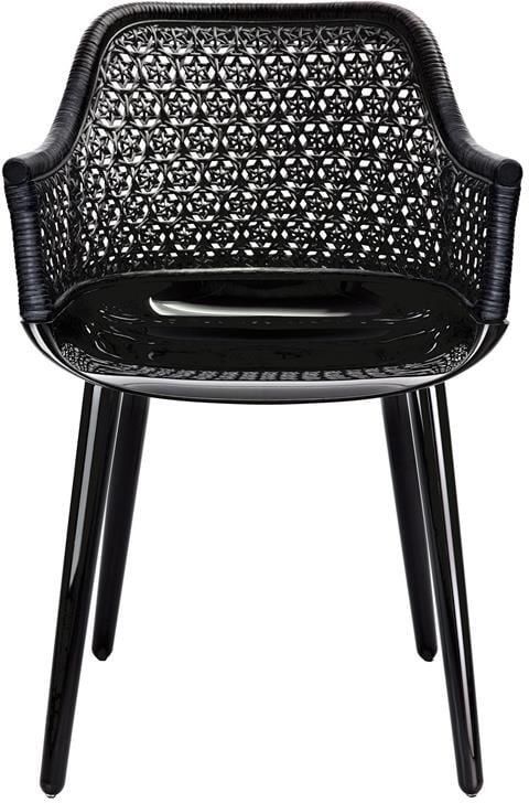 Magis Cyborg Elegant stoel black wicker glossy black