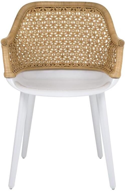 Magis Cyborg Elegant stoel natural wicker glossy white