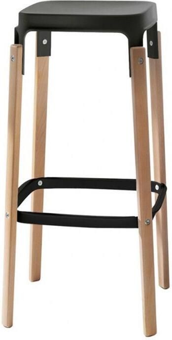 Magis Steelwood barkruk zwart|beuken 78cm