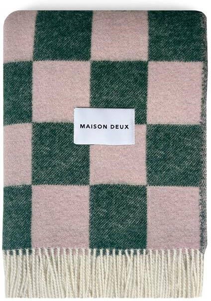 Maison Deux Plaid Checkerboard Green|Pink 130 x 200 cm
