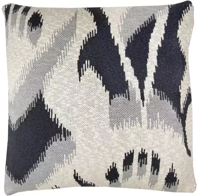 Malagoon Ikat Sierkussen 50 x 50 cm Antraciet