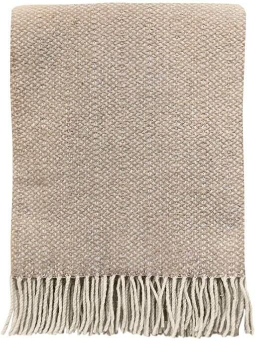 Malagoon Beige Structure Recycled Wool Plaid 125 x 150 cm
