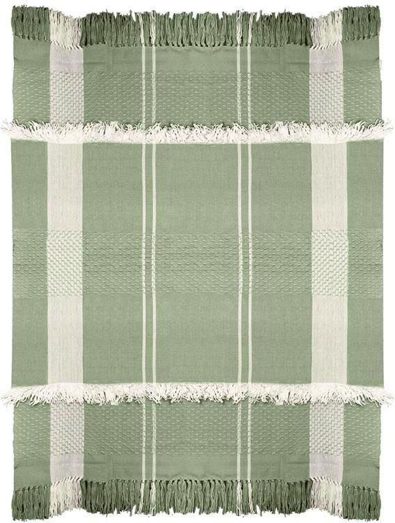 Malagoon Fringe Plaid Erwtengroen