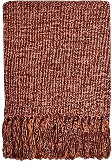 Malagoon Rusty Brown Solid Plaid 125 x 150 cm