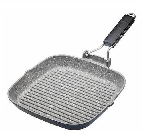 MasterClass Gietaluminium Grillpan 24cm Opvouwbaar Handvat Maste