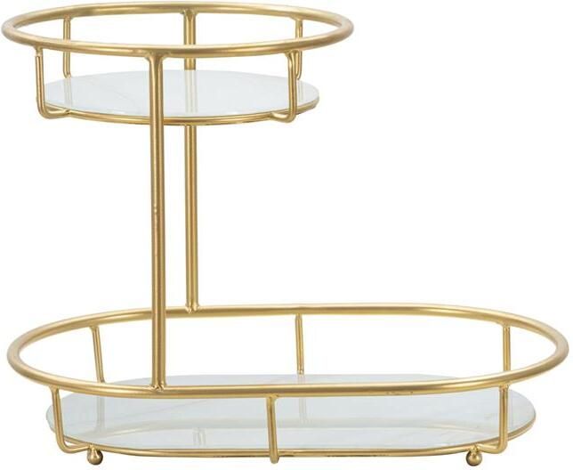 Mauro Ferretti 2 Levels Goudmetalen opbergruimte met 2 legborden