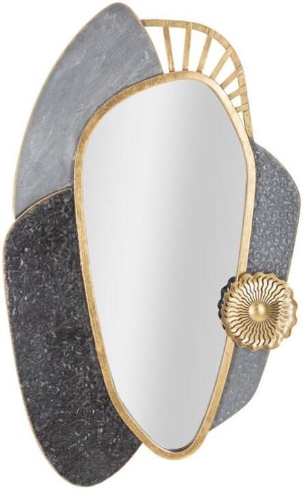 Mauro Ferretti Art Wandspiegel in goud en grijs metaal