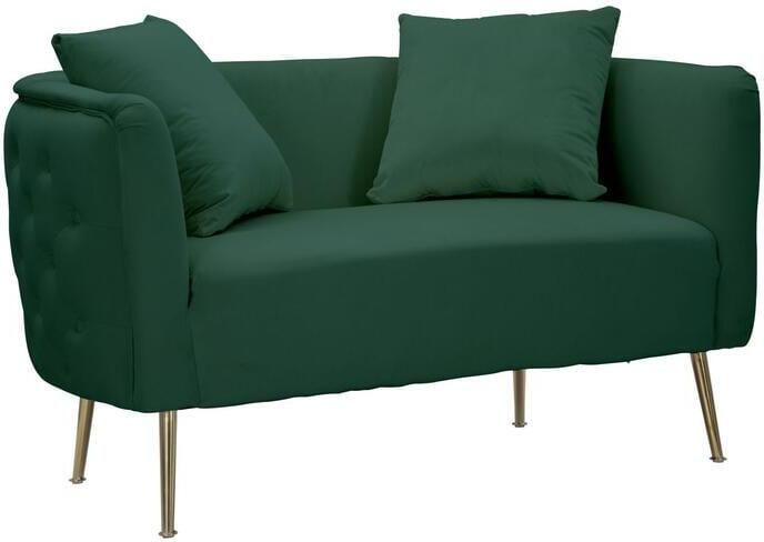 Mauro Ferretti Bucarest 2-sitzs Bank in metaal en stof goud en groen