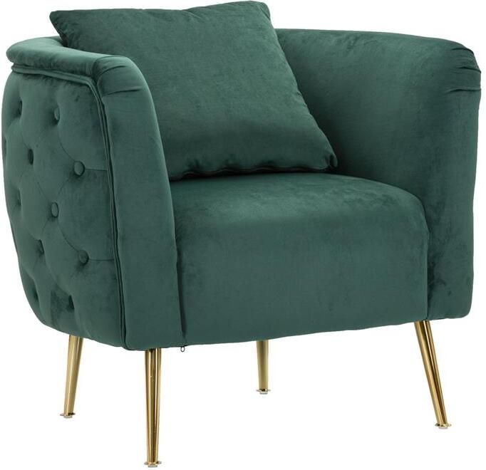 Mauro Ferretti Bucarest Fauteuil in metaal en stof goud en groen