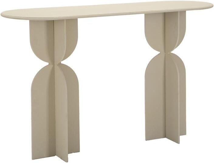 Mauro Ferretti Crèmekleurige metalen console cm 120x40x75 5