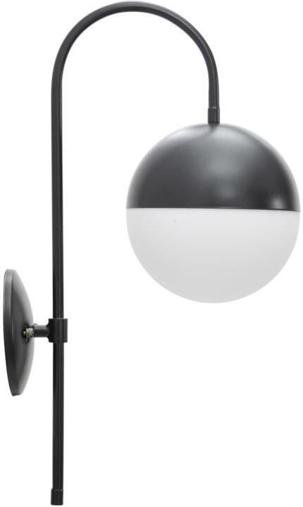 Mauro Ferretti Darky Street metalen wandlamp met witte glazen bol
