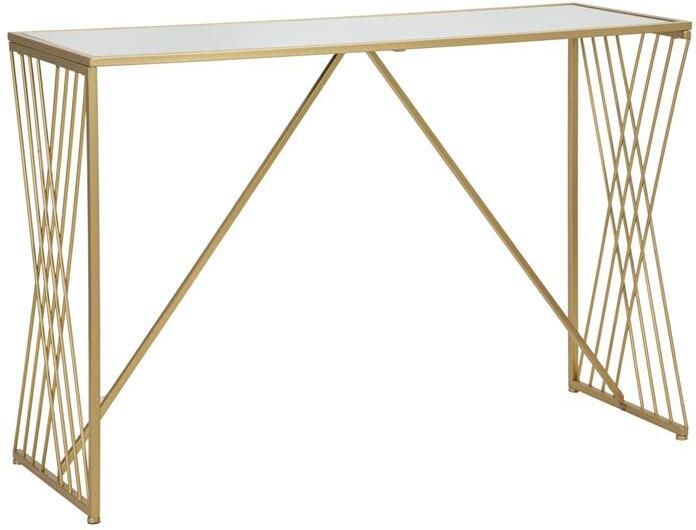 Mauro Ferretti Easy Geometrische console in metalen en gouden spiegel