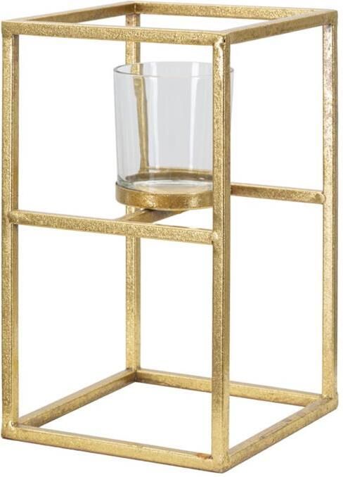 Mauro Ferretti Elegant Kandelaar in goud metaal met glazen beker