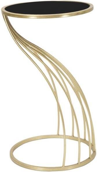 Mauro Ferretti Flush Ronde tafel in goud metaal met zwart blad