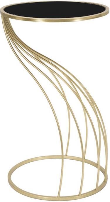 Mauro Ferretti Flush Ronde tafel in goud metaal met zwart blad