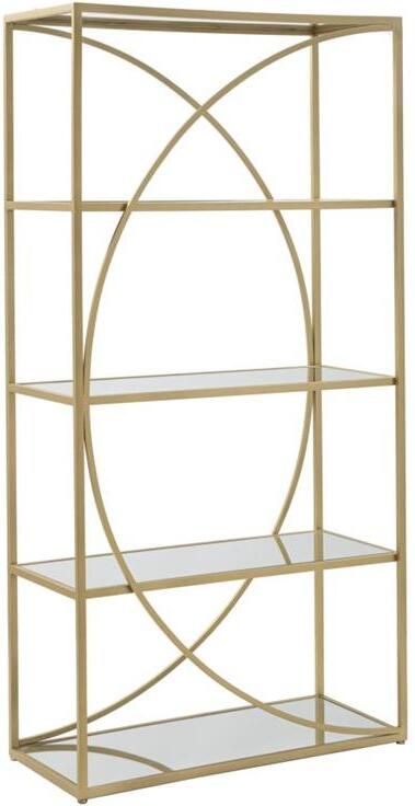 Mauro Ferretti Glamy Goud metalen boekenkast met 4 planken