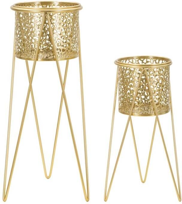 Mauro Ferretti Glod Set van 2 vazenhouders in goud metaal