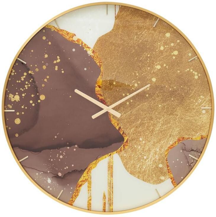 Mauro Ferretti Glody Ronde wandklok in veelkleurige houtvezels