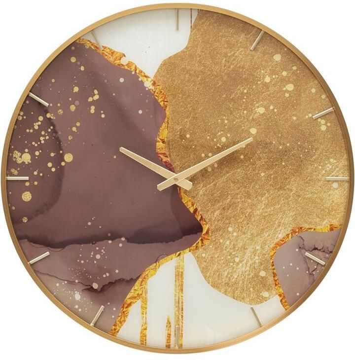 Mauro Ferretti Glody Ronde wandklok in veelkleurige houtvezels