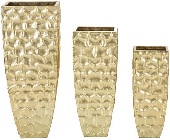 Mauro Ferretti Glody Set van 3 pothouders in goud metaal