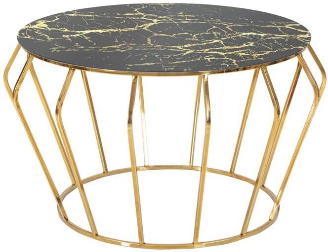 Mauro Ferretti Histor Salontafel in goud metaal met rond blad