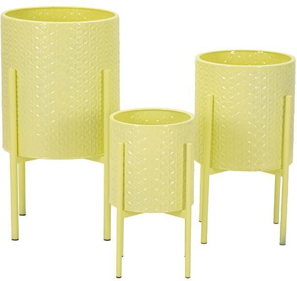 Mauro Ferretti Iris Gekleurde metalen vaashouder set 3 stuks