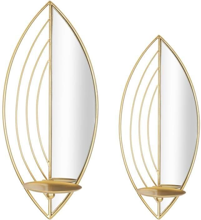 Mauro Ferretti Leaf Set van 2 wandkandelaars in goud metaal
