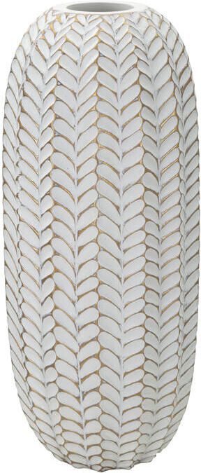 Mauro Ferretti Leaf Vaas in grijze hars met bladeren