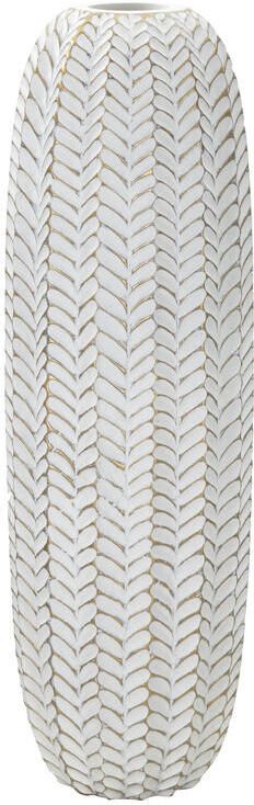 Mauro Ferretti Leaf Vaas van grijze hars met bladeren