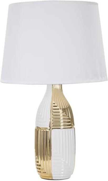 Mauro Ferretti Line Tafellamp in wit en goud keramiek