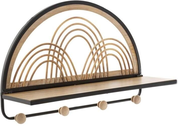 Mauro Ferretti Oporto Plank met kleerhangers in metaal en hout bruin