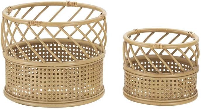 Mauro Ferretti Panama Set van 2 ronde vaashouders in bruin metaal