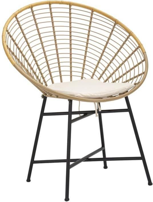 Mauro Ferretti Panama Stoel in bruin en zwart metaal met kussen