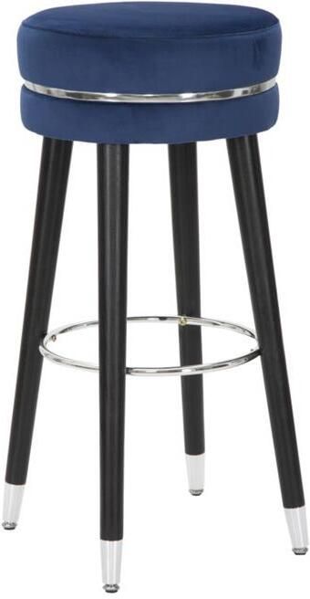 Mauro Ferretti Paris Ronde barkruk in blauwe stof