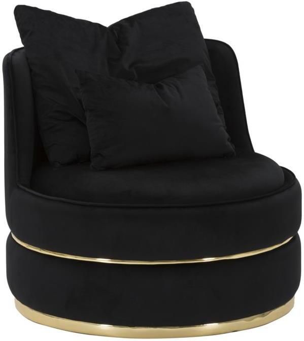 Mauro Ferretti Paris space Fauteuil in zwarte stof met 2 kussens