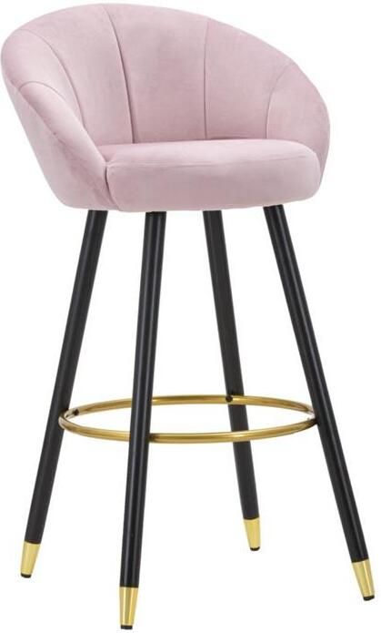 Mauro Ferretti Prague Ronde kruk in roze stof met rug