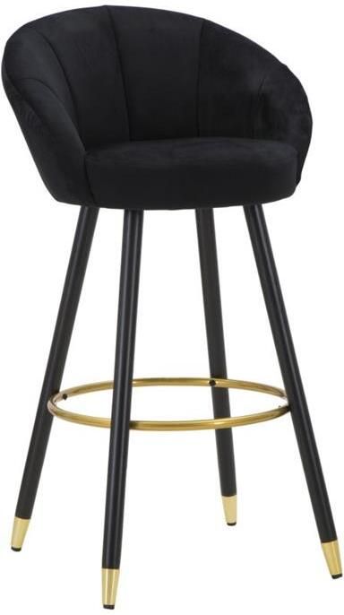 Mauro Ferretti Prague Ronde kruk in zwarte stof met rug