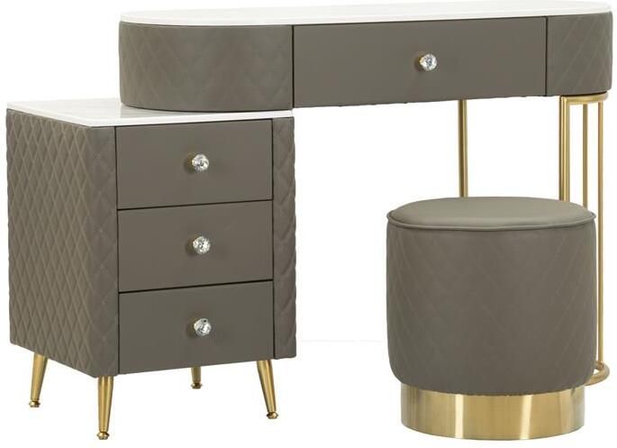 Mauro Ferretti Sharon Grijs kunstleer dressing met poef