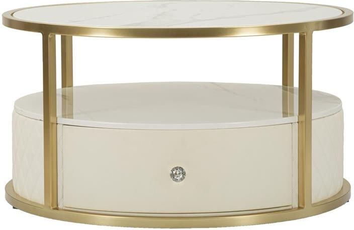 Mauro Ferretti Sharon Salontafel in metaal en imitatieleer rème